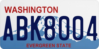 WA license plate ABK8004
