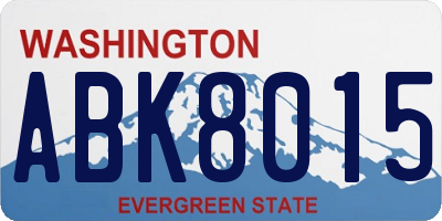 WA license plate ABK8015