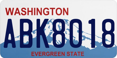 WA license plate ABK8018