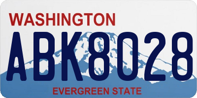 WA license plate ABK8028