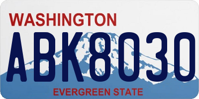 WA license plate ABK8030