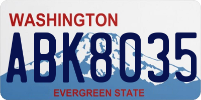WA license plate ABK8035