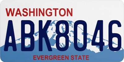 WA license plate ABK8046