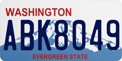 WA license plate ABK8049