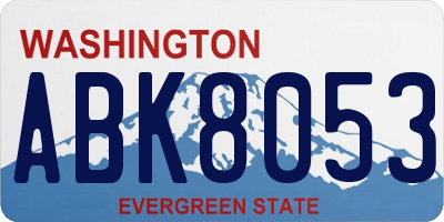 WA license plate ABK8053
