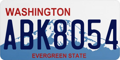 WA license plate ABK8054