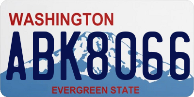 WA license plate ABK8066