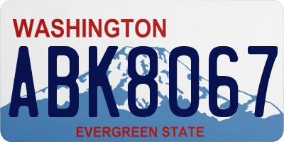 WA license plate ABK8067