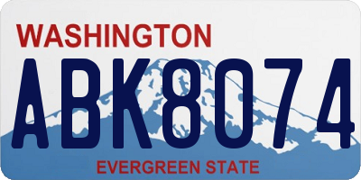 WA license plate ABK8074