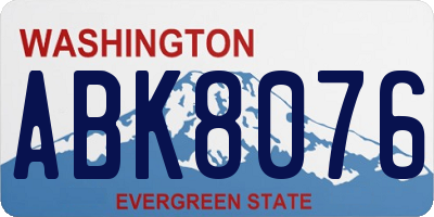 WA license plate ABK8076