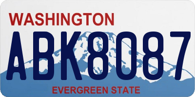 WA license plate ABK8087