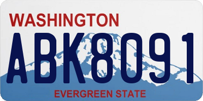 WA license plate ABK8091