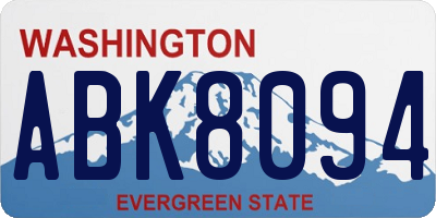 WA license plate ABK8094