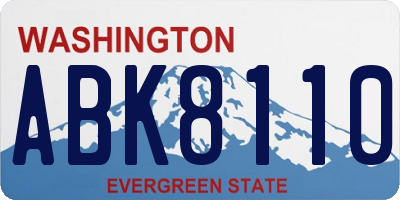 WA license plate ABK8110
