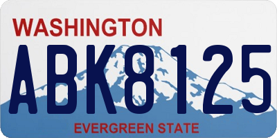 WA license plate ABK8125