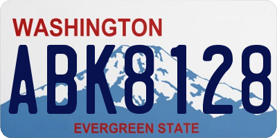 WA license plate ABK8128