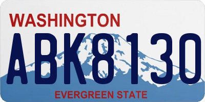 WA license plate ABK8130