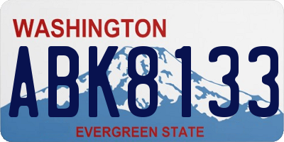WA license plate ABK8133