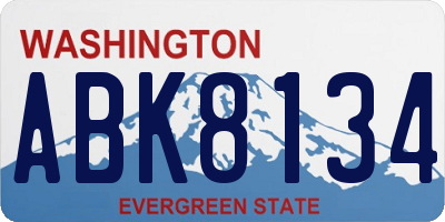 WA license plate ABK8134