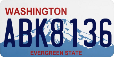 WA license plate ABK8136