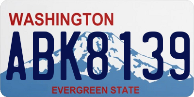 WA license plate ABK8139