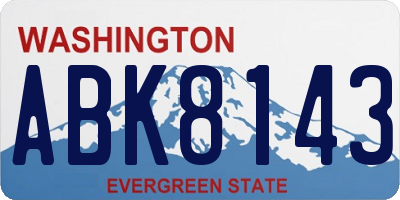 WA license plate ABK8143