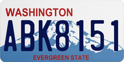 WA license plate ABK8151