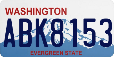 WA license plate ABK8153