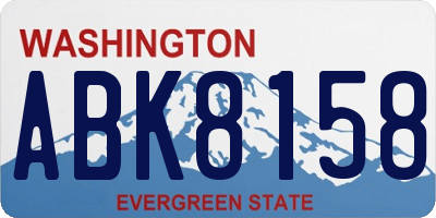 WA license plate ABK8158