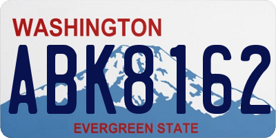 WA license plate ABK8162