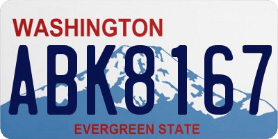 WA license plate ABK8167
