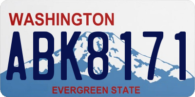 WA license plate ABK8171