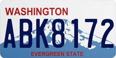 WA license plate ABK8172