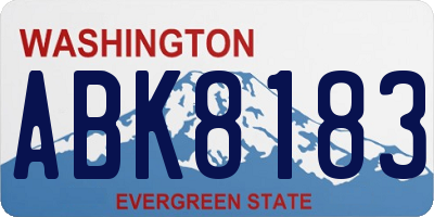 WA license plate ABK8183