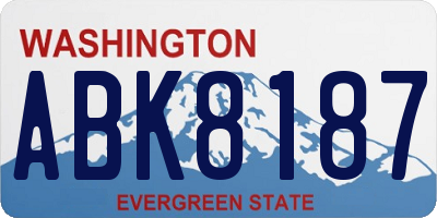 WA license plate ABK8187
