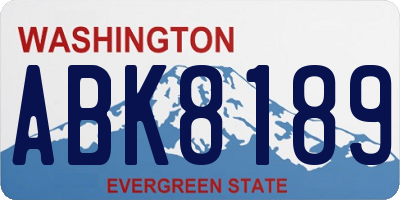 WA license plate ABK8189