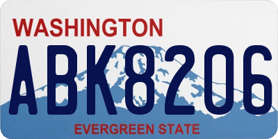 WA license plate ABK8206