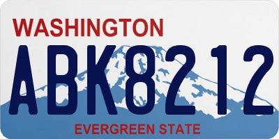 WA license plate ABK8212