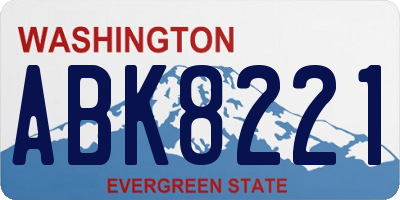WA license plate ABK8221
