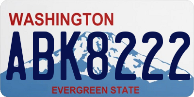WA license plate ABK8222