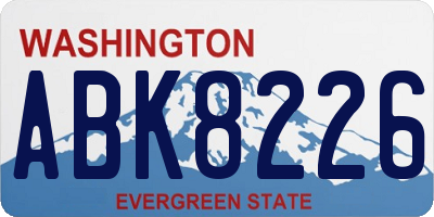 WA license plate ABK8226