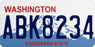 WA license plate ABK8234