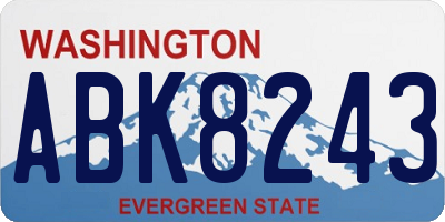 WA license plate ABK8243