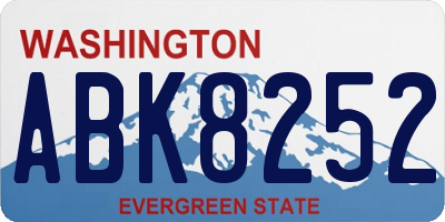 WA license plate ABK8252