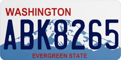 WA license plate ABK8265