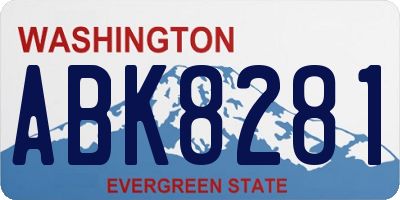 WA license plate ABK8281
