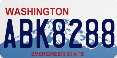WA license plate ABK8288