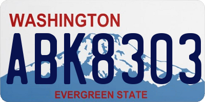 WA license plate ABK8303
