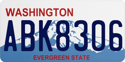 WA license plate ABK8306