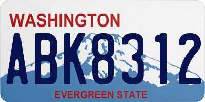 WA license plate ABK8312